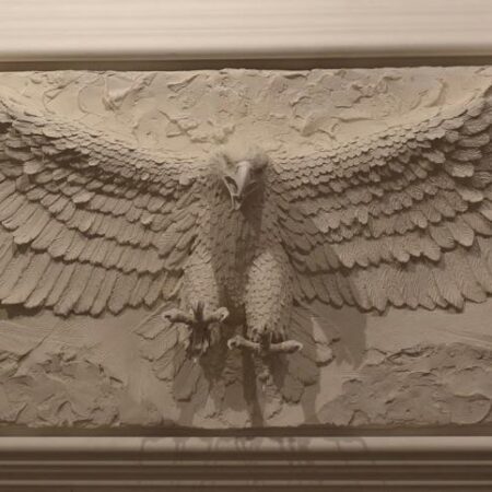 Bill Mack Eagle Plaster Relief Sculpture