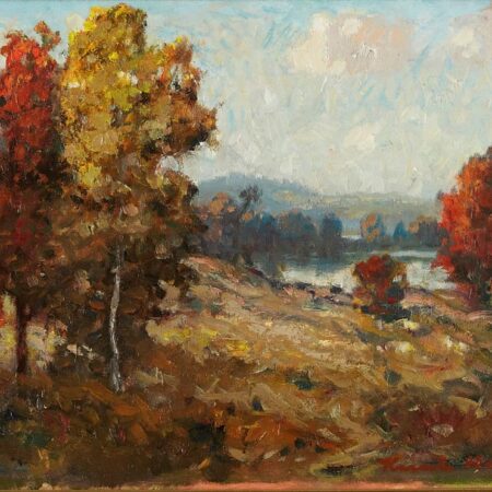 Knute Heldner "September Day" Oil on Canvas-Laid Board