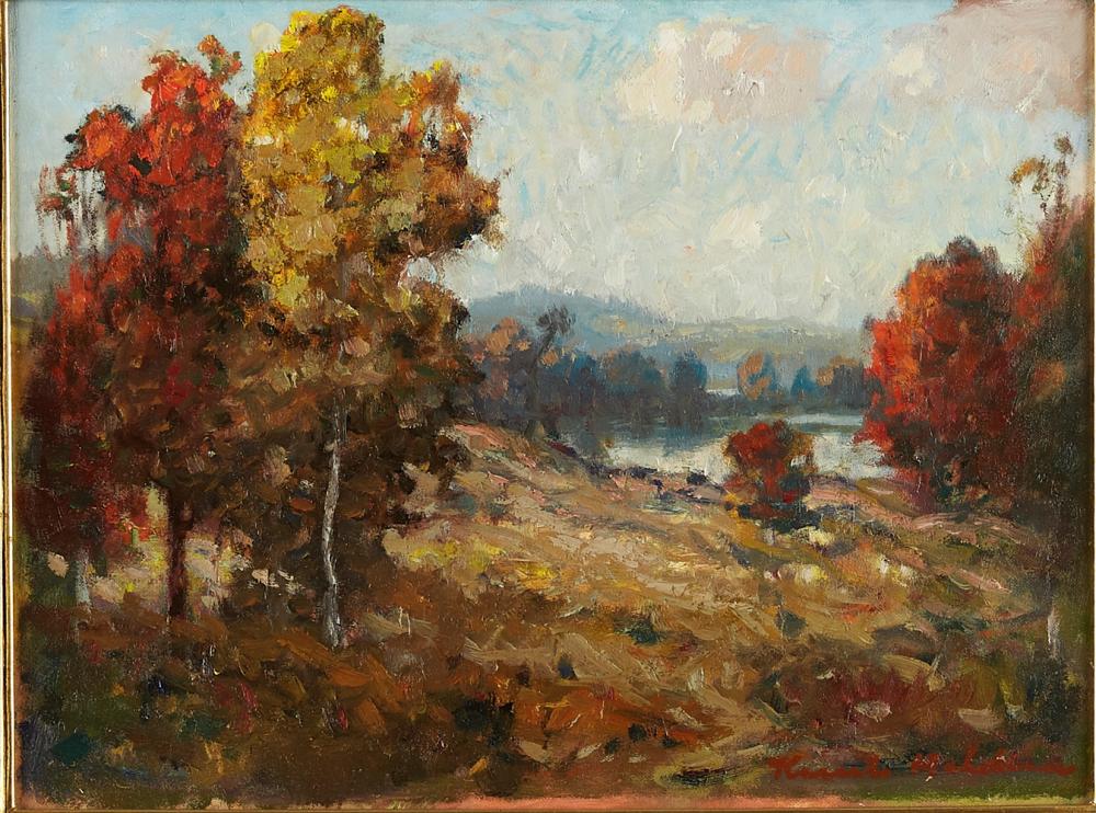 Knute Heldner "September Day" Oil on Canvas-Laid Board