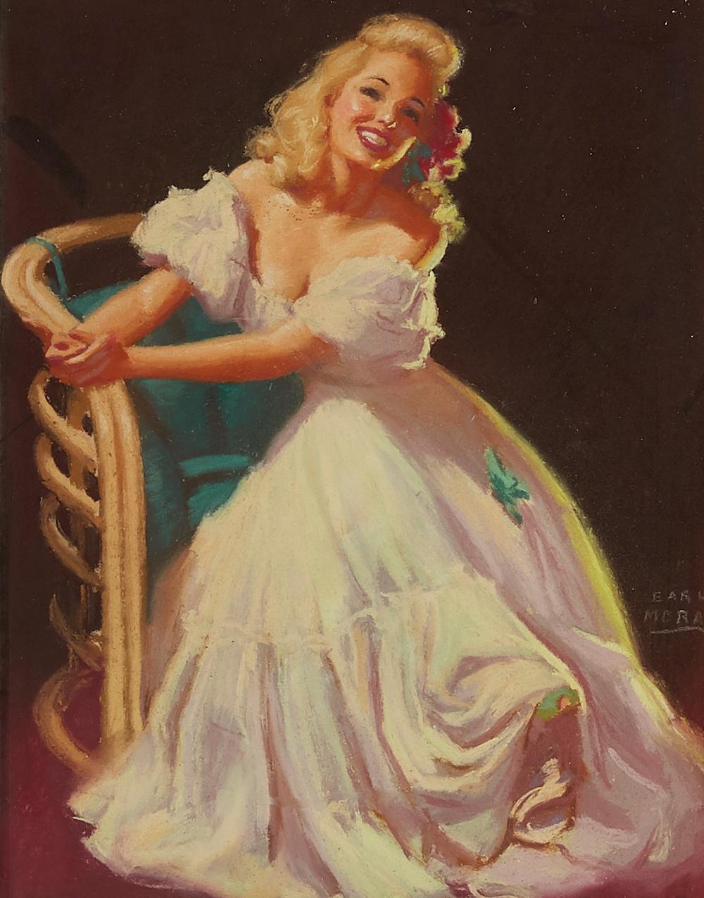 Earl Moran Pinup White Dress