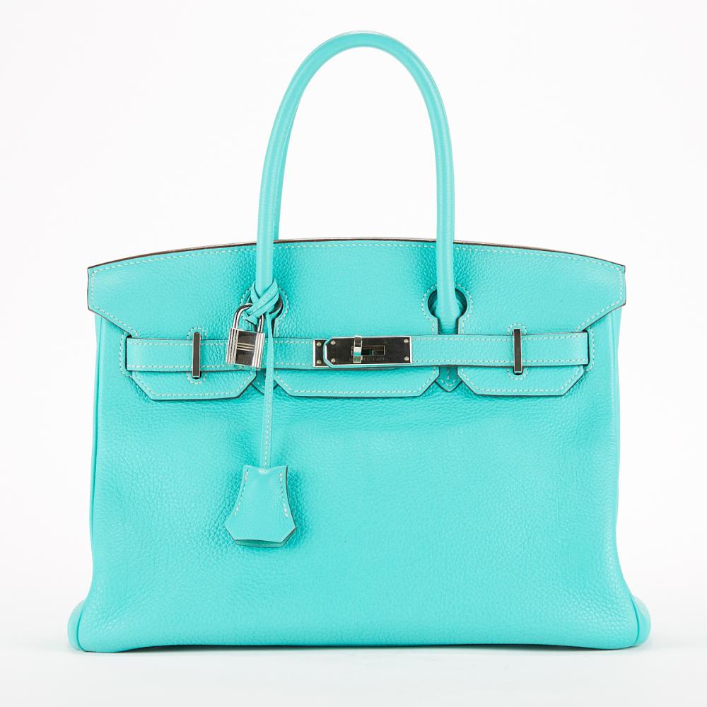 Hermes Birkin 30 Handbag Blue Lagoon Purse