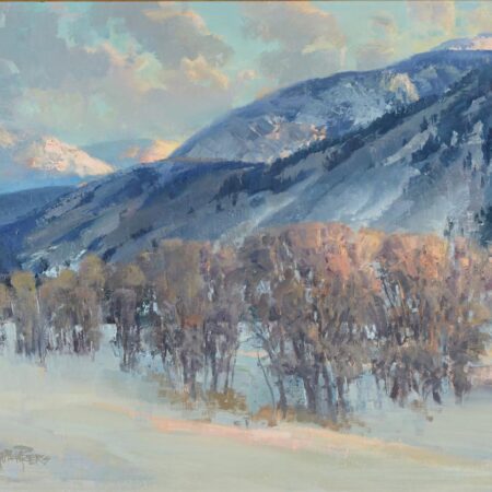 Andrew Peters Winter Scene Oil on Canvas