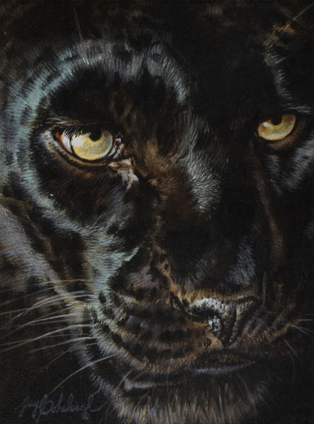 Guy Coheleach Panther Painting Oil on Board