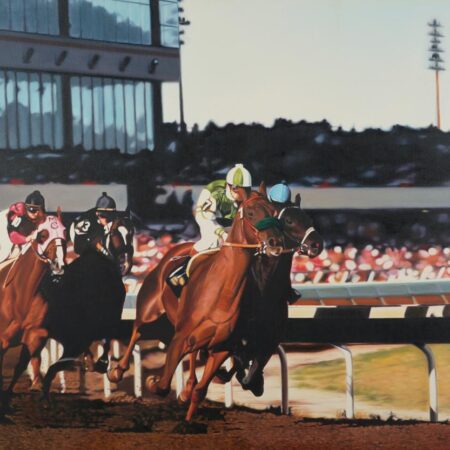 Terrence Fogarty "Clubhouse Turn at Canterbury Downs" Oil on Canvas