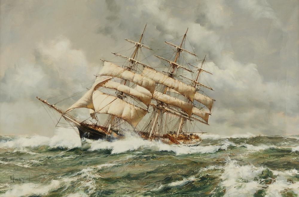 Montague Dawson "Stormy Weather Scottish Chief" Oil on Canvas Marine