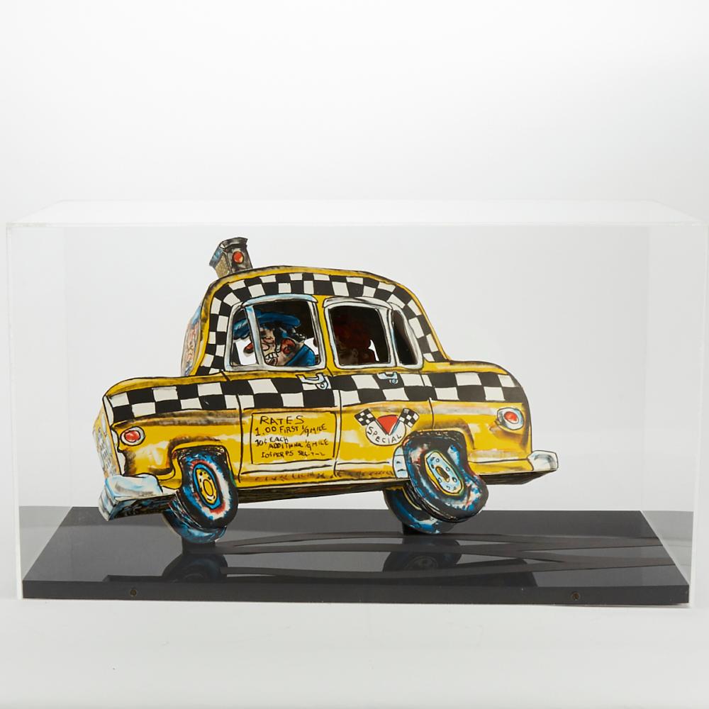 Red Grooms "Ruckus Taxi" 3-D Lithograph Sculpture