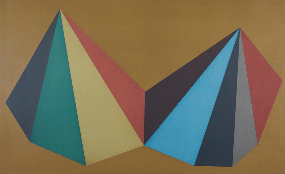 Sol LeWitt "Two Pyramids - Four Colors" Color Silkscreen