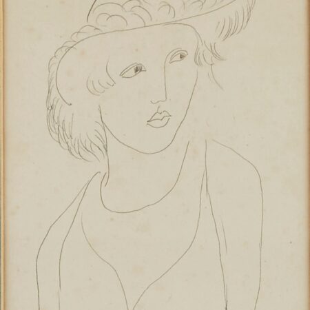 "Jeune Fille au Chapeau a Plumes" Lithograph Matisse