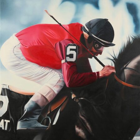 Terrence Fogarty "Jockey III" Oil on Canvas