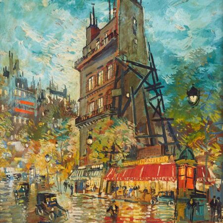 Konstantin Korovine Parisian Street Scene Oil on Board