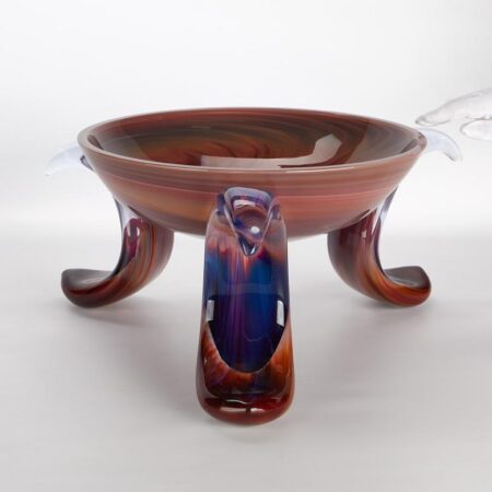 Dino Rosin Ikebana Glass Bowl w/ Legs